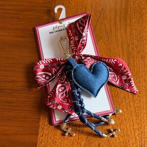Piper K Bandana and Heart Bag Charm/Key Charm-NWT